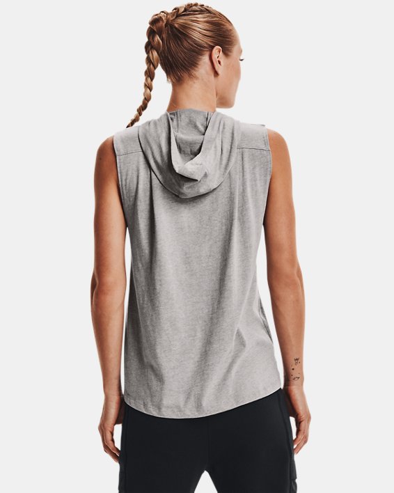 Women's Project Rock Graphic Hooded Tank, Gray, pdpMainDesktop image number 1